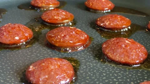 Sucuk cookig-2 Stock Footage 134011689