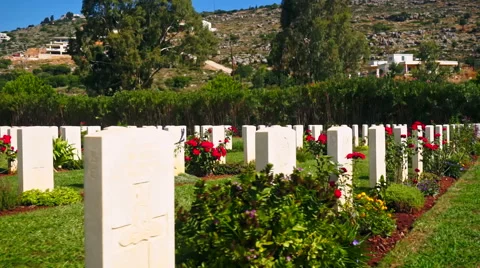 Suda Bay World War II Cemetery in Crete Stock Footage 58281002