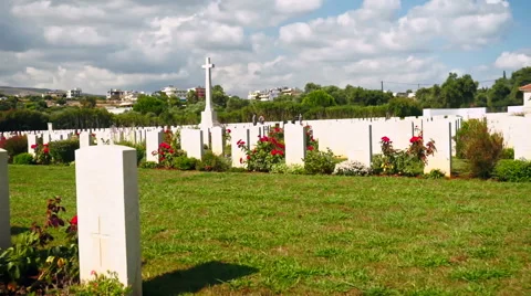 Suda Bay World War II Cemetery in Crete Stock Footage 58281373