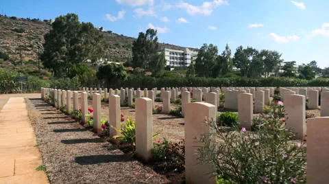 Suda Bay World War II Cemetery in Crete Stock Footage 58283545