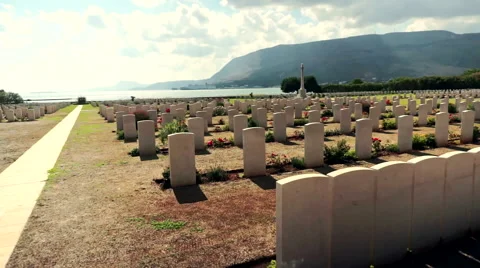 Suda Bay World War II Cemetery in Crete Video stock 58284422
