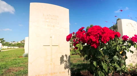 Suda Bay World War II Cemetery in Crete Stock Footage 58287829