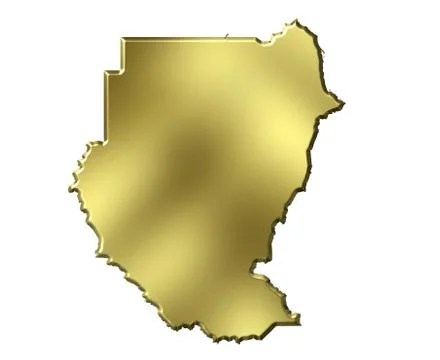 Sudan 3d golden map Illustrazione stock