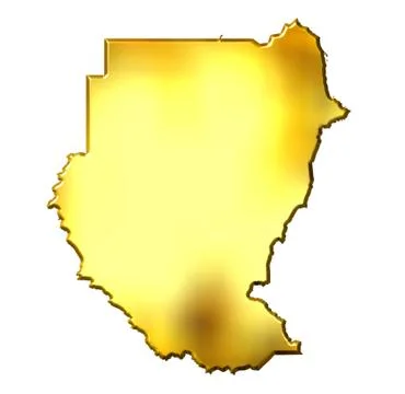 Sudan 3d Golden Map Stock Illustration