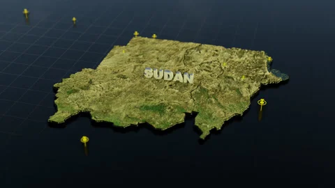Sudan 3D Map With Animation Stock Footage 310125784
