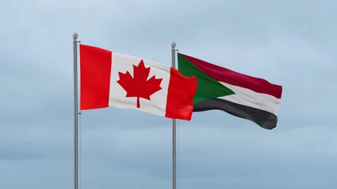 Sudan and Canada flag Video stock 252027598