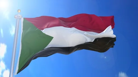 Sudan animated flag pack in 3D and isolated background Video stock 119979853
