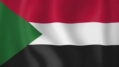 Sudan animated flag. Seamless loop. 4K Stock-Footage 145463003