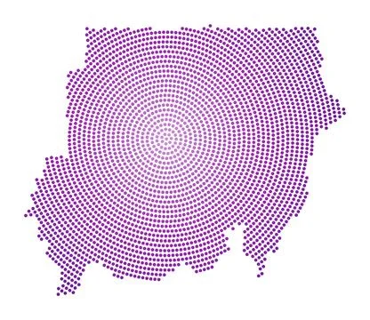 Sudan dotted map. Digital style shape of Sudan. Tech icon of the country wi.. Stock Illustration