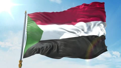 Sudan Flag 4K Stock Footage 343385670