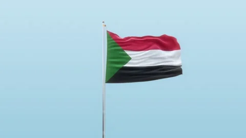 Sudan Flag With Alpha And Background With Different Angle Of Movement  Stock Footage 131818530
