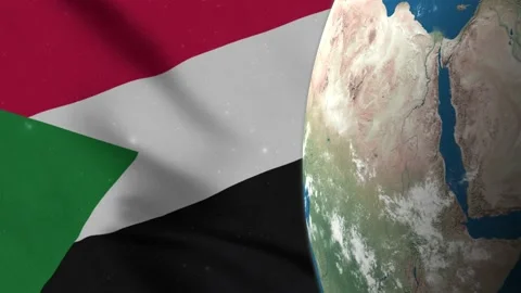 Sudan Flag and Sudan Map on Earth Globe 4K 库存影片 220783913