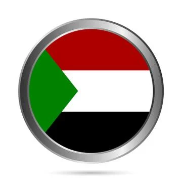 Sudan flag button. Illustrazione stock