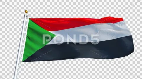 Sudan flag, close up, isolated with alpha channel Stock Photos