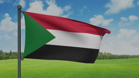 Sudan Flag Stock Footage 153255765