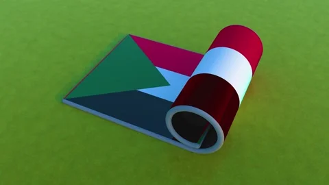 Sudan Flag Stock Footage 256625157