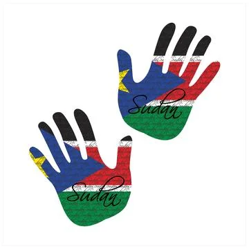 Sudan flag hand vector Stock Illustration