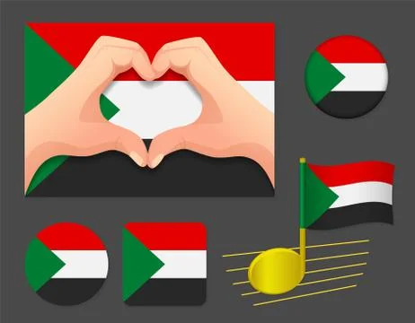 Sudan flag icon Stock Illustration