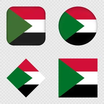 Sudan Flag Icons Pack. Vector illustration. Stock Illustration