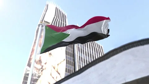 Sudan Flag Loop 4K Stock Footage 343385418