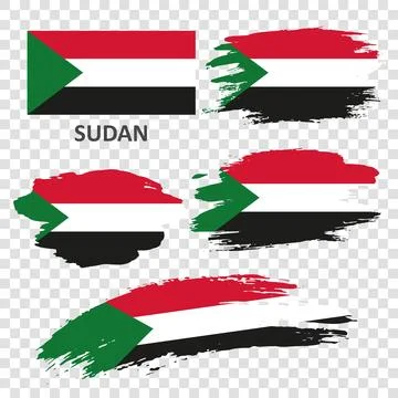 Sudan flag made in textured brush stroke Stock Illustration