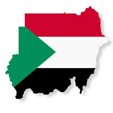 Sudan flag map with clipping path 3d illustration Stock Illustration