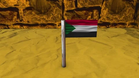 Sudan Flag Post - Dolly Shot Video stock 270550748
