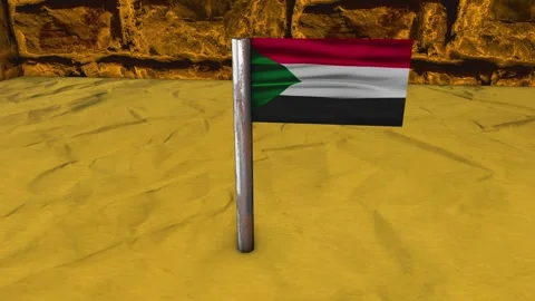 Sudan Flag Post - Orbiting Shot Video stock 270537908