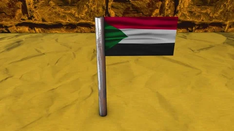 Sudan Flag Post - Upwards Shot Stock-Footage 270537948