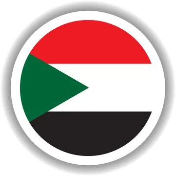 Sudan flag round shape Stock Illustration