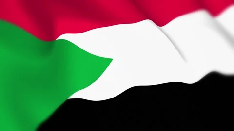 Sudan Flag Seamless Loop 4k 60fps on Sky Background Stock Footage 340342456