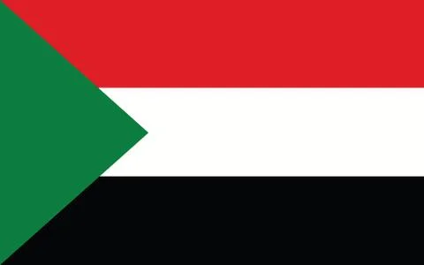 Sudan flag vector graphic. Rectangle Sudanese flag illustration. Sudan countr Illustrazione stock