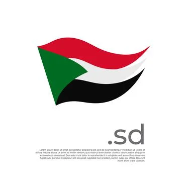 Sudan flag. Vector stylized design sudanese national poster. State patriotic Stock Illustration