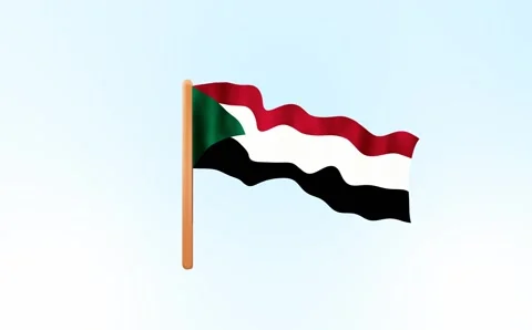 Sudan flag waving animation. Vídeo Stock 275841285