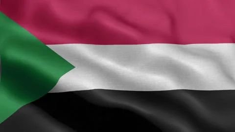 Sudan Flag Waving Animation | Realistic 3D National Flag Loop 4K Stock Footage 344824707