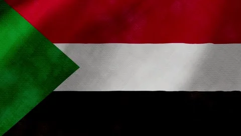 Sudan flag waving background with real fabric texture Stock Footage 291918926