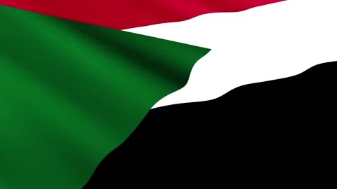 Sudan Flag Waving Gently in the Wind, Waving Flag Background Stock Footage 309502239