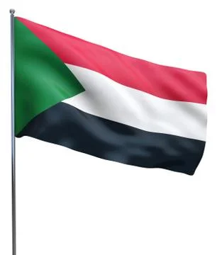 Sudan Flag Waving Stock Illustration