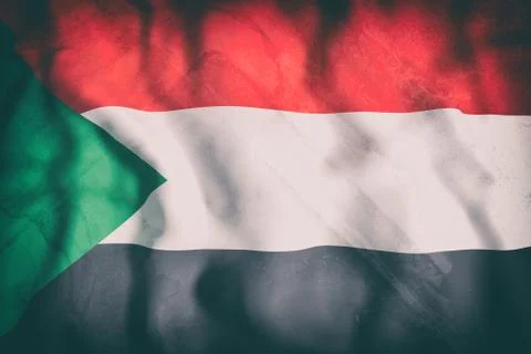 Sudan flag waving Stock Illustration