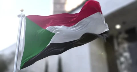 Sudan-flag-waving-seamless-loop-4k-60fps Stock Footage 331134432
