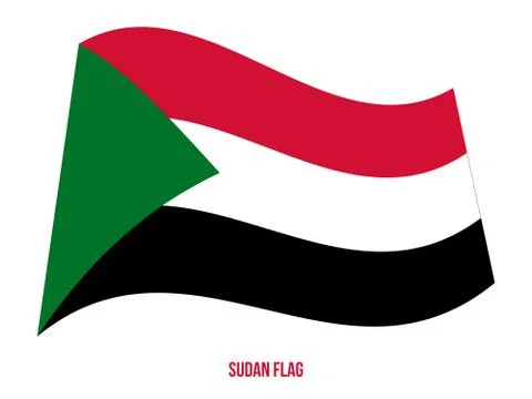 Sudan Flag Waving Vector Illustration on White Background. Sudan National Flag Stock Illustration