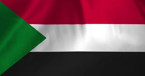 Sudan flag waving with the wind background loop video animation Video stock 327173607