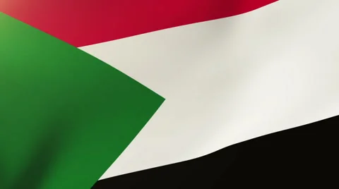 Sudan flag waving in the wind. Looping sun rises style.  Animation loop Stock-Footage 48913914
