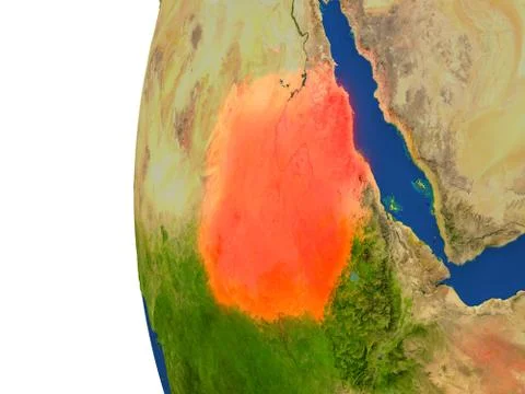 Sudan on globe Illustrazione stock