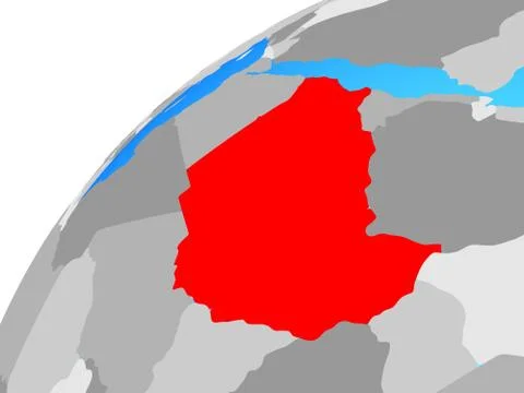 Sudan on globe Stock Illustration