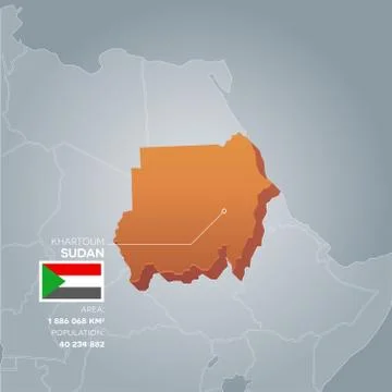 Sudan information map. Stock Illustration