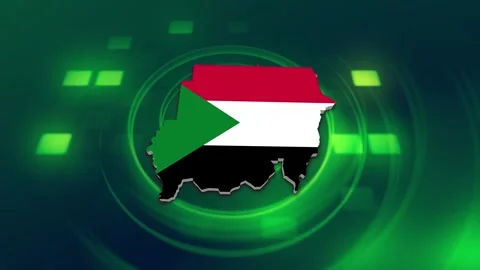 Sudan Map and Flag Background Stock Footage 344029991