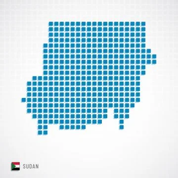 Sudan map and flag icon Illustrazione stock