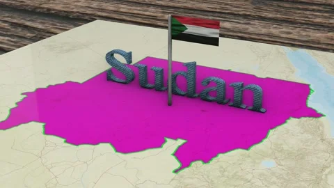 Sudan Map and Sudan Flag Stock Footage 271345540