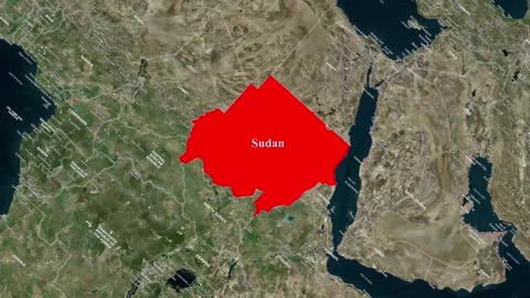 Sudan Map Animation with Country Highlight Stock Footage 344014848